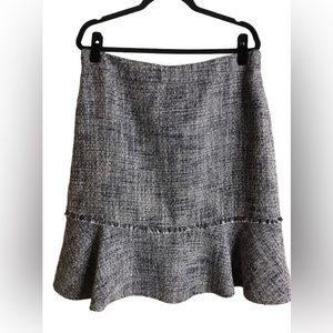 Karl Lagerfeld Gray Tweed Knee Length Skirt Size 14